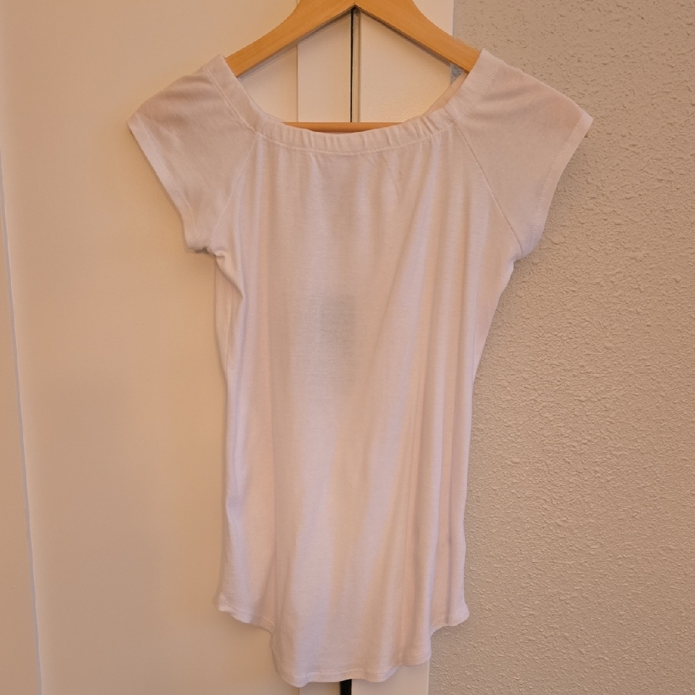 NWT Chaser White Women's Off The Shouldrr T Shirt Tee